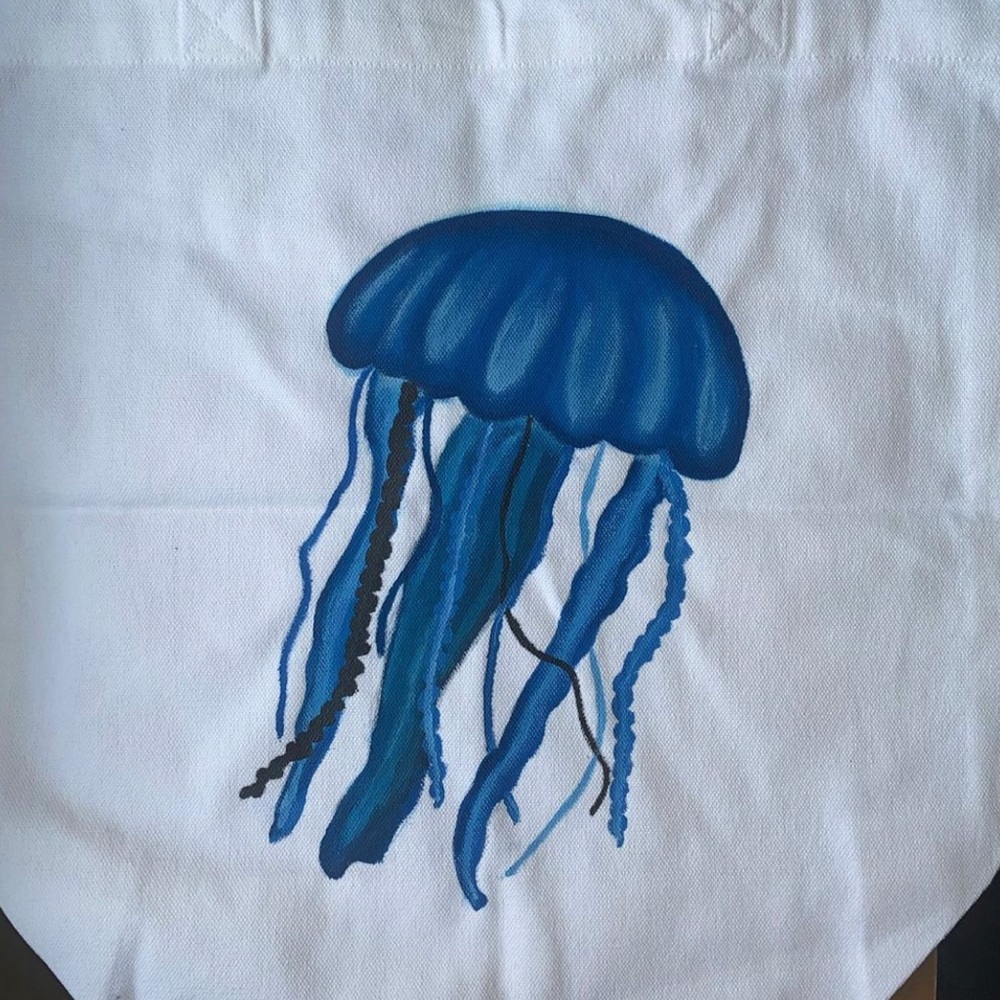 Hand painted Jellyfish Totebag